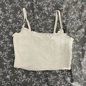 Forever 21 Ribbed Knit Scallop Bodysuit